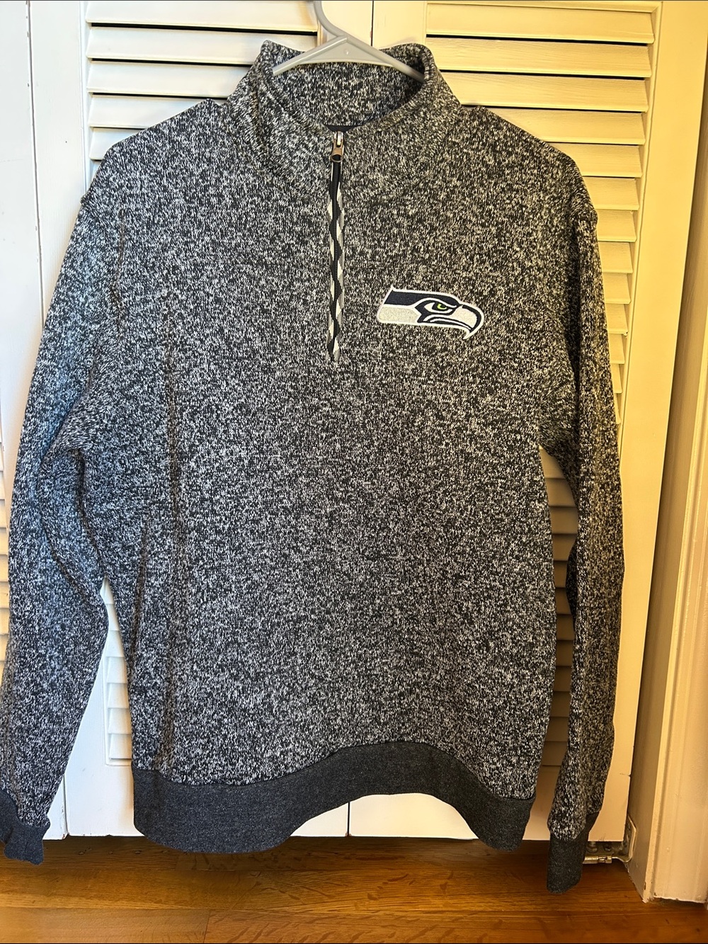 Men's Heather Gray Quarter-Zip Sweater with Team Logo